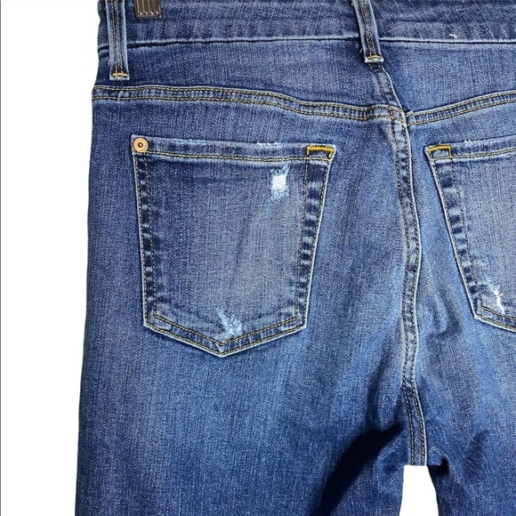 7 For All Mankind The High Waist Ankle Skinny Distresssed Raw Hem Jeans 29 - Picture 11 of 16